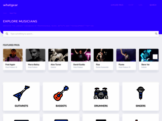 Détails : Whatgear, guide d'information sur les instruments de musique des artistes musiciens