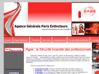 Capture du site http://www.agence-paris-extincteurs.com/