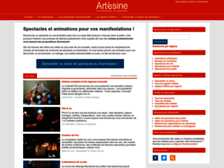 Capture du site http://www.artesine.fr/