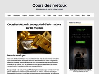 Capture du site http://www.coursdesmetaux.fr/