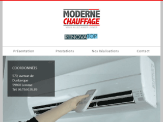 Capture du site http://www.moderne-chauffage.fr/