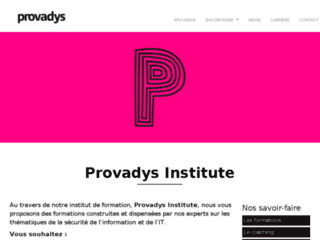 Capture du site http://www.provadys-institute.com/