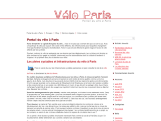 Capture du site http://www.velo-paris.net