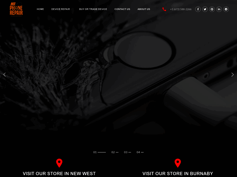 Site screenshot : best phone repair store in new westminster