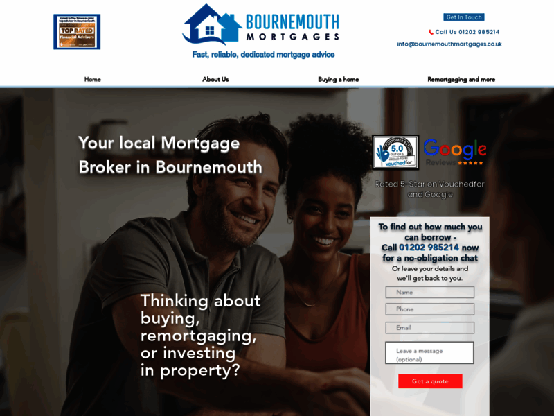 Site screenshot : Bournemouth Mortgages