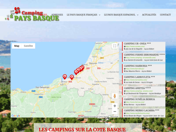 Détails : Annuaire des camping situés sur la côte basque