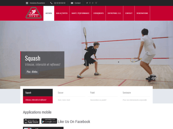 Squash à Angers - Le 3F