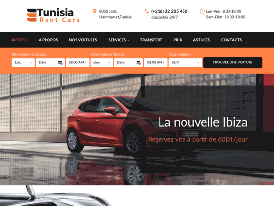 image du site http://tunisia-rent-cars.com