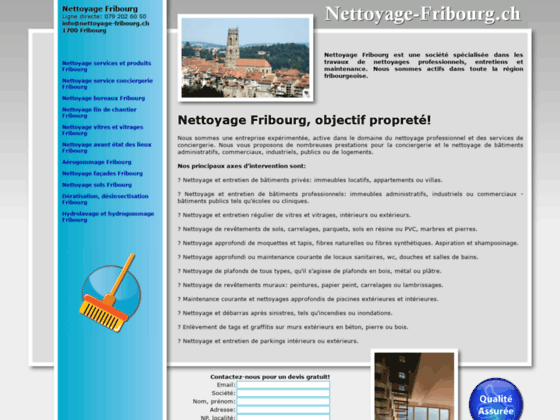 Détails : A Fribourg, entreprise de nettoyage professionnel et conciergerie