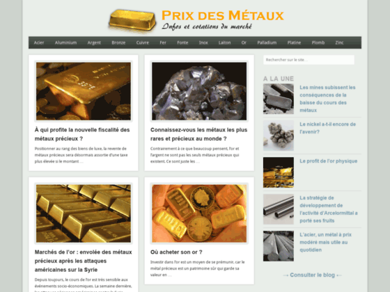 image du site http://www.prixmetaux.com/