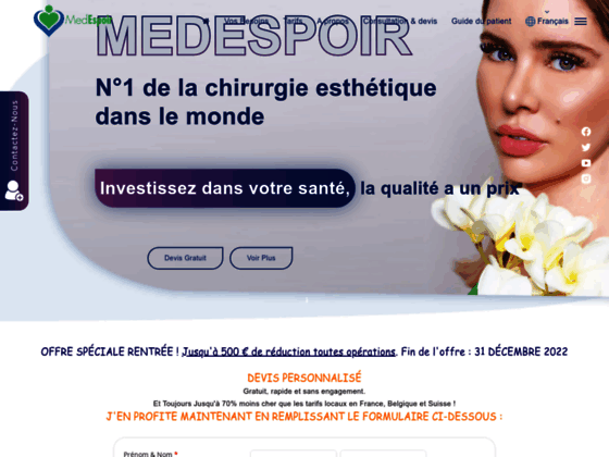 image du site https://www.medespoir.com/prix-chirurgie-esthetique-tunisie.php