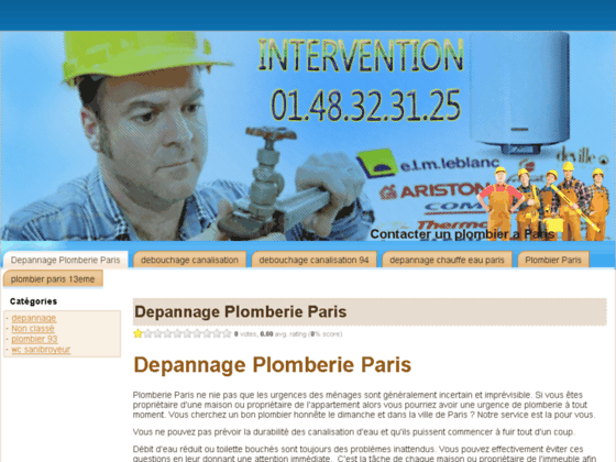 PLOMBERIE PARIS ET ILE DE FRANCE DEVIS GRATUIT 01.48.32.31.25