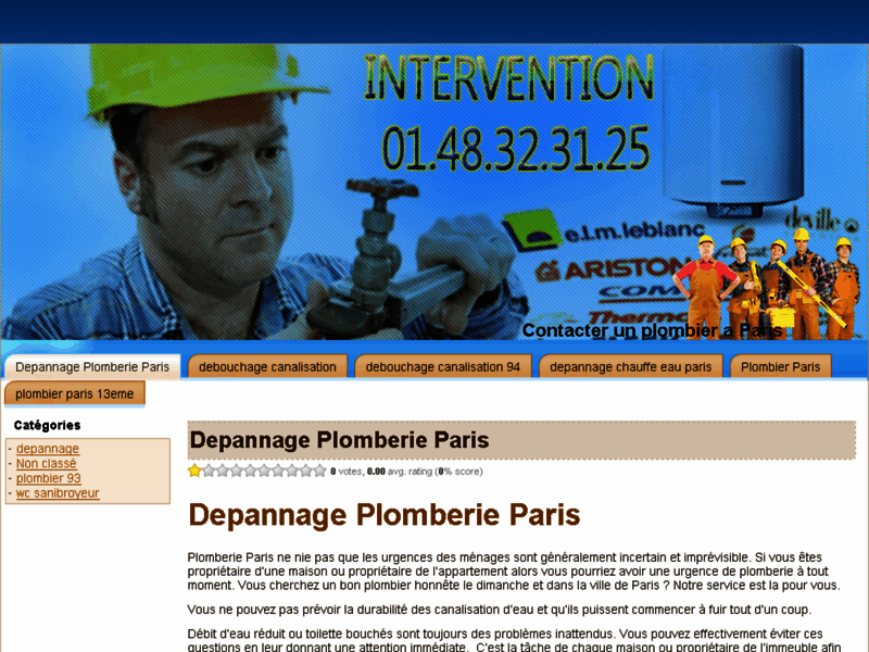 PLOMBERIE PARIS ET ILE DE FRANCE DEVIS GRATUIT 01.48.32.31.25