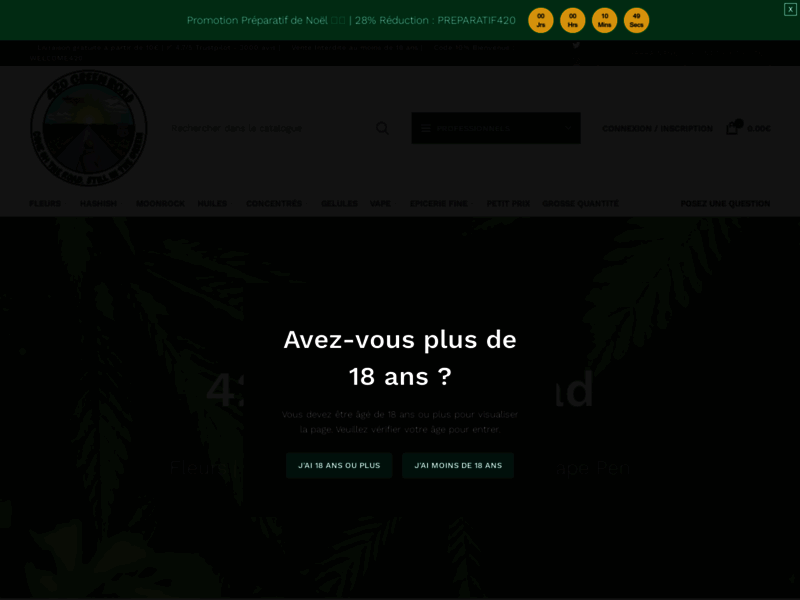 Screenshot du site : 420 Green Road