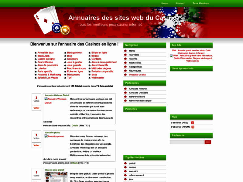  Annuaires des sites web du Casino