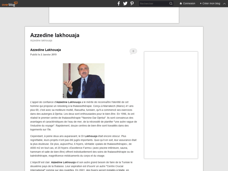 Screenshot du site : Azzedine lakhouaja