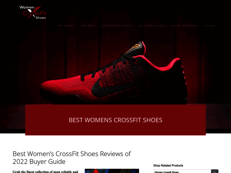Screenshot du site : Best Womens CrossFit Shoes Reviews