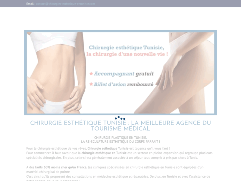 Screenshot du site : Chirurgie Esthétique en Tunisie