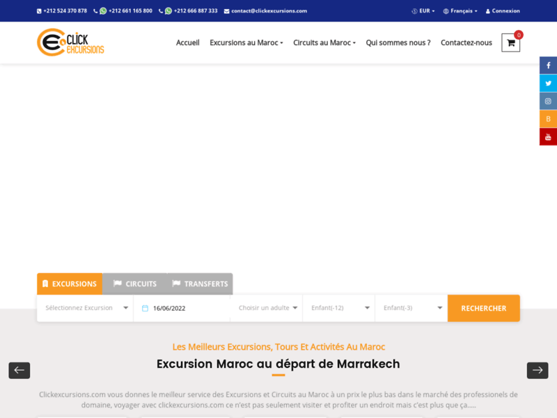 Screenshot du site : Visite aux souks et aux environs de Marrakech !