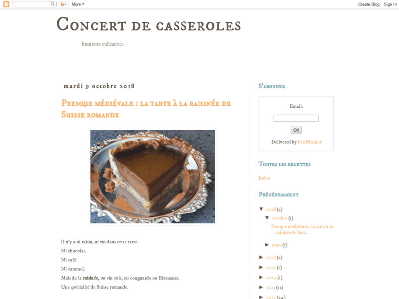 Screenshot du site : Concert de casseroles