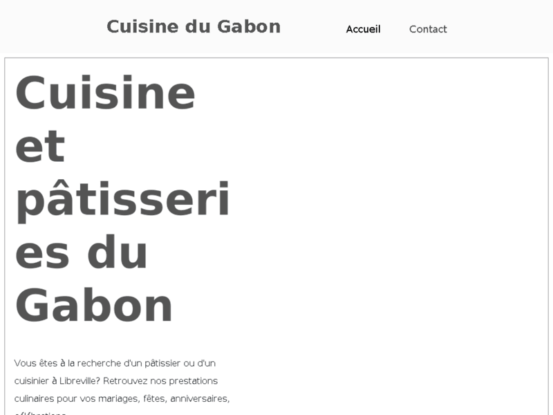 Screenshot du site : Cuisine du Gabon
