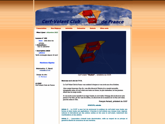 Cerf Volant Club de France - CVCFCerf Volant Club de France - CVCF, référencé sur Breizh kam annuaire du cerf-volant