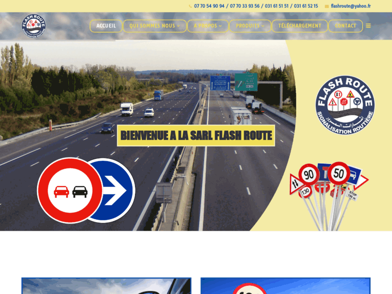 Screenshot du site : FLASH ROUTE LE SPÉCIALISTE DE LA SIGNALISATION