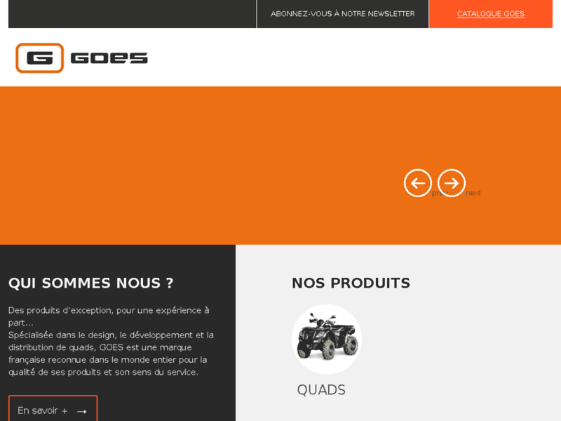 Screenshot du site : Vente de quad au meilleur prix