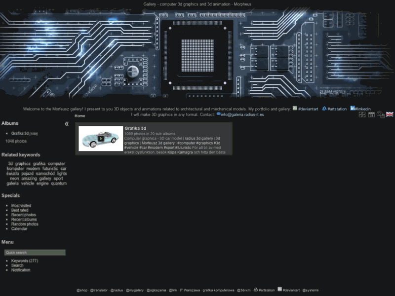 Website's screenshot : Morfeusz - 3d gallery