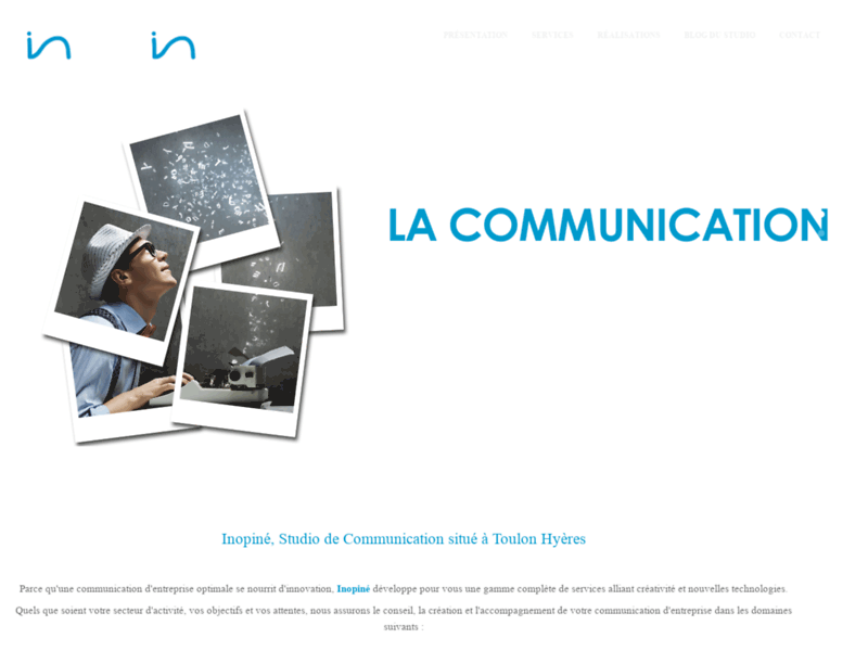 Screenshot du site : Inopiné Communication, Graphiste Toulon Hyères