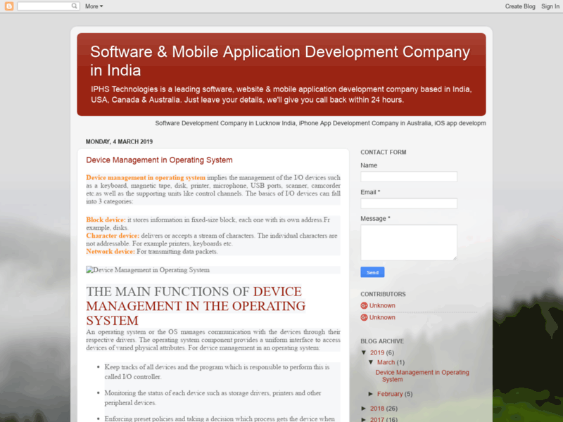 Site screenshot : IPHS Technologies