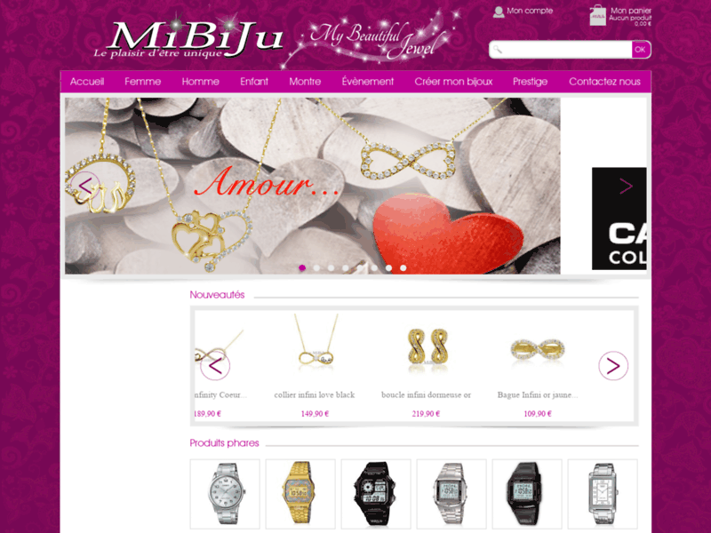 Screenshot du site : Si Bel Or : Mibiju
