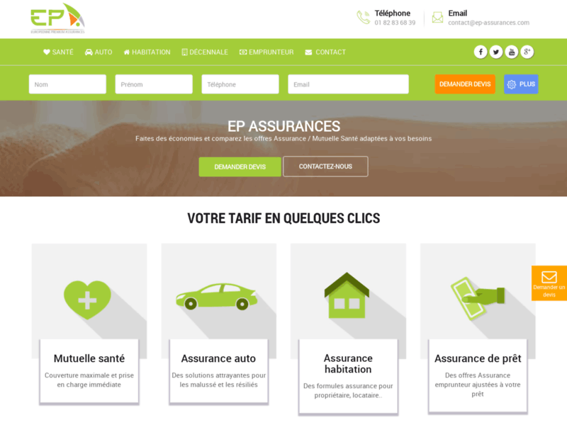 Screenshot du site : Mutuelle Santé April