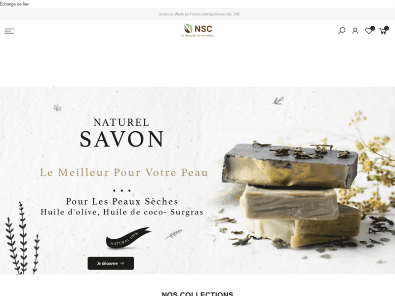 Screenshot du site : NSC-SHOP La Beauté au Naturel