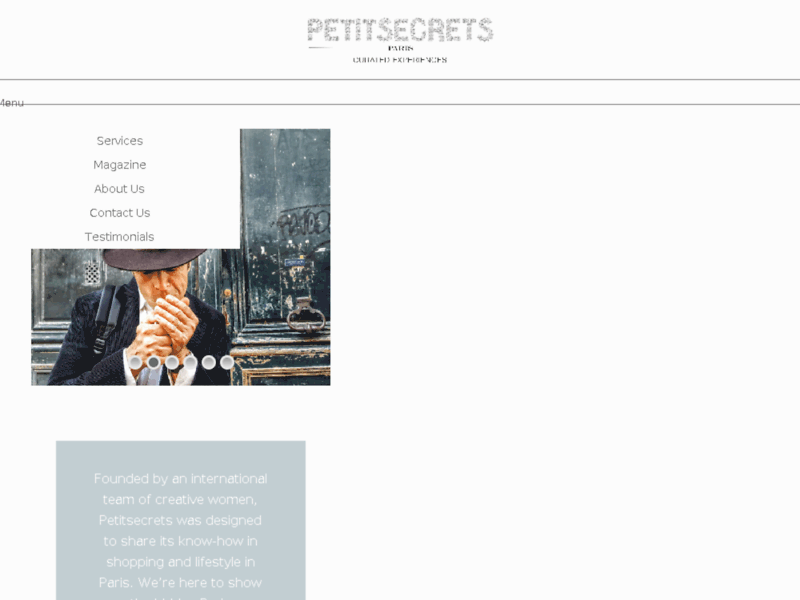 Site screenshot : Petit Secrets Paris