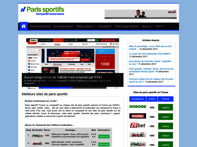 Sites paris sportifs en France