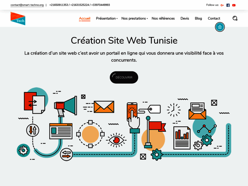 Screenshot du site : agence Web tunisie