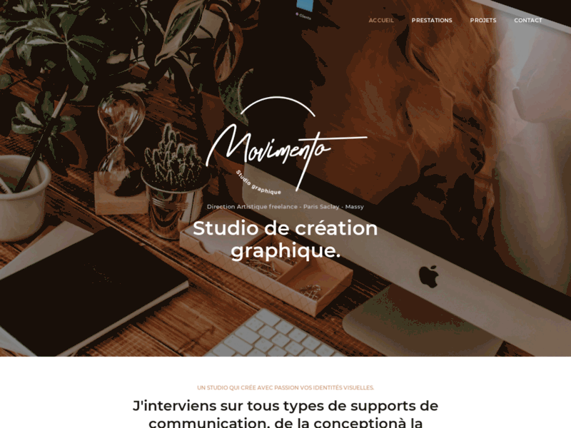 Screenshot du site : Studio Movimento - Graphiste Essonne Paris Saclay