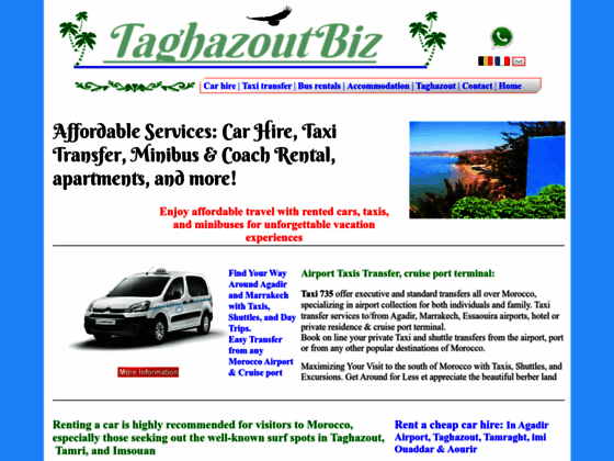 Taghazout Morocco Rental: car hire, Apartment, surf camp, taxi transfer and minibus hire. cheaper