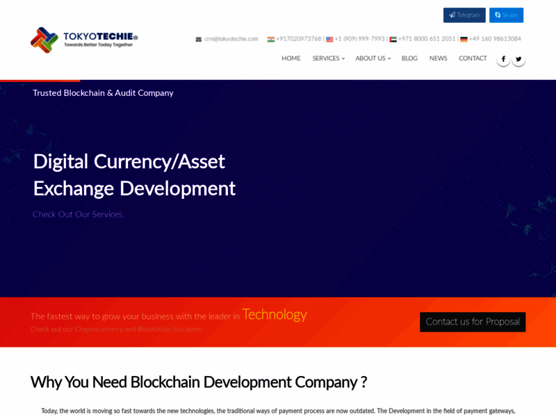 Site screenshot : Blockchain development
