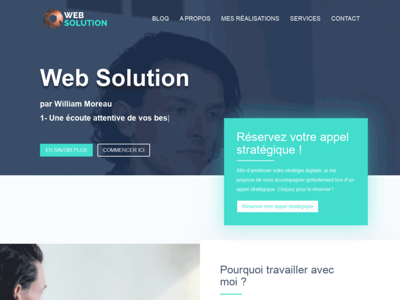 Screenshot du site : Web Solution