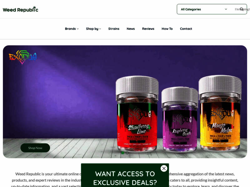 Site screenshot : Weed news and reviews