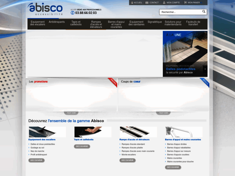 Screenshot du site : Abisco-accessibilite: La Qualité et la Fiabilité