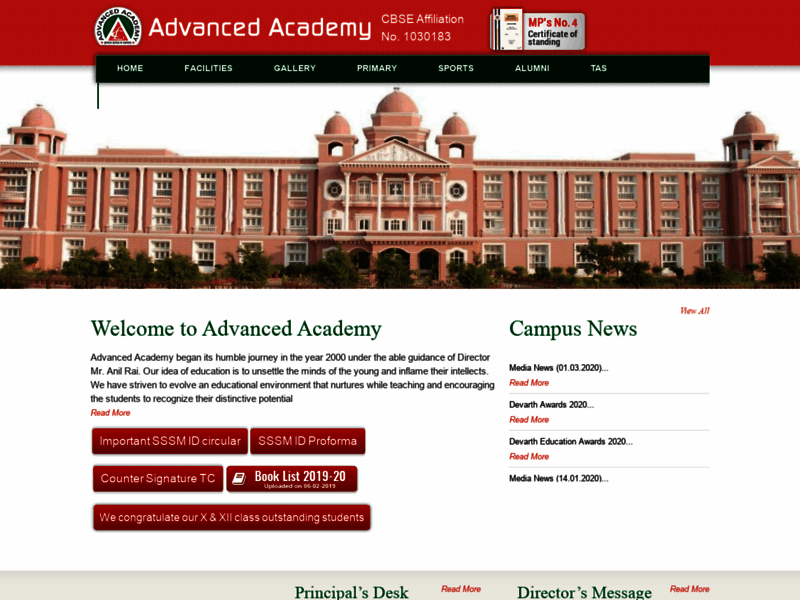 Website's screenshot : Advanced Academy