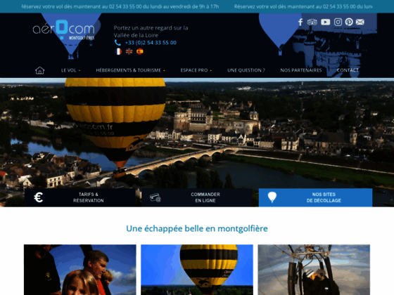 Photo image AEROCOM a Blois, bapteme et vol en montgolfiere en Loir et Cher, vol au dessus des chateaux en mongo