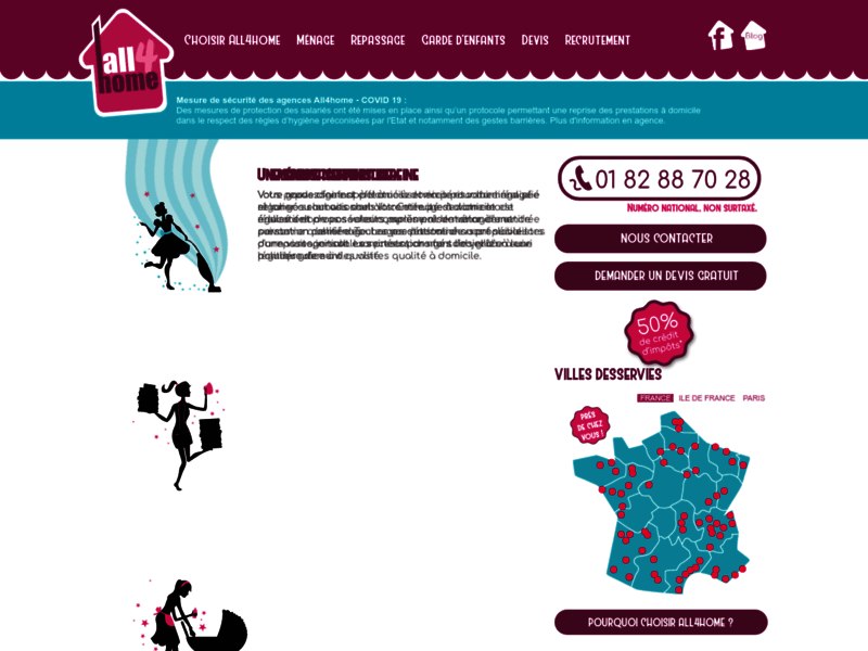 Screenshot du site : Femme de ménage