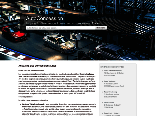 Page d'accueil Auto Concession