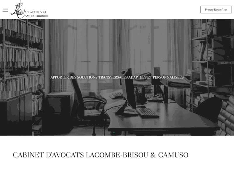 Screenshot du site : Cabinet d'Avocats LACOMBE BRISOU & CAMUSO