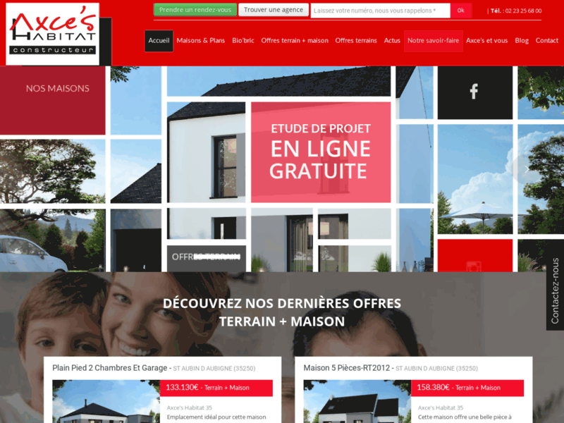 Screenshot du site : constructeur Rennes