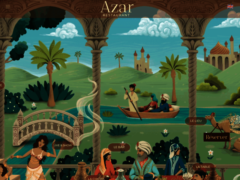 Screenshot du site : Restaurant Azar Marrakech